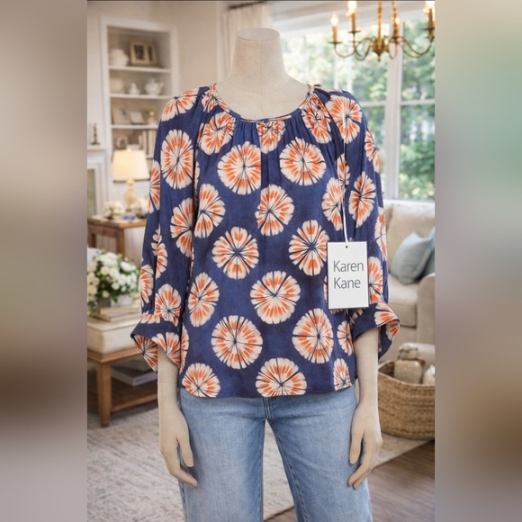 Karen Kane Tops - Karen Kane Boho Top Festival Chic Casual Island Sunburst Floral Colorful XL New